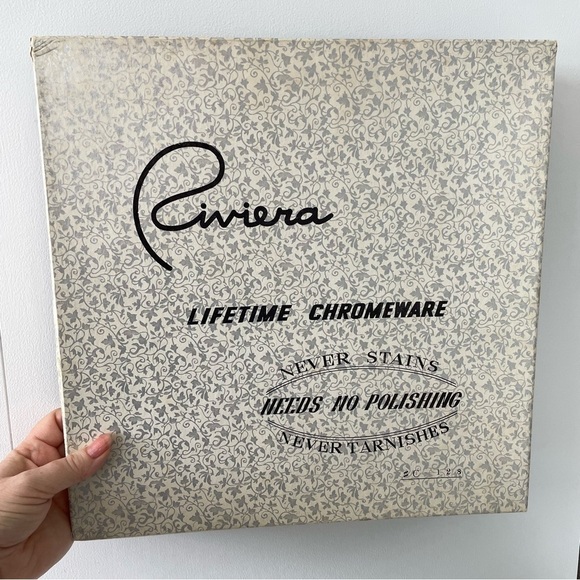 Riviera Chrome Two Tiered Tidbit Tray with Original Box - Picture 3 of 10